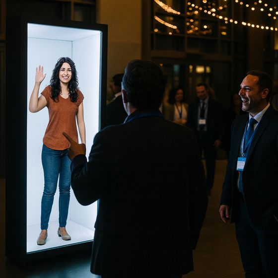 Digital host at an event