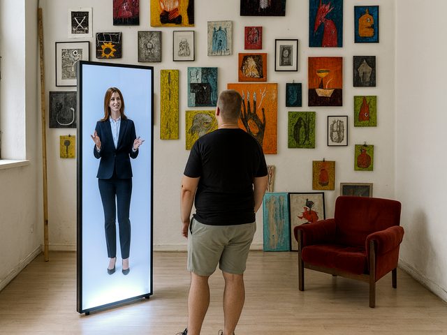 HoloChron Kiosk full-body LED panel